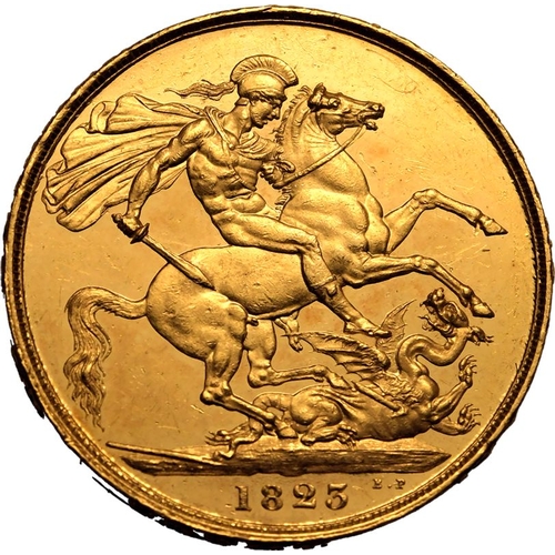 15 - UNITED KINGDOM. George IV, 1820-30. Gold 2 Pounds (Double Sovereign), 1823. Royal Mint. Bare head of... 