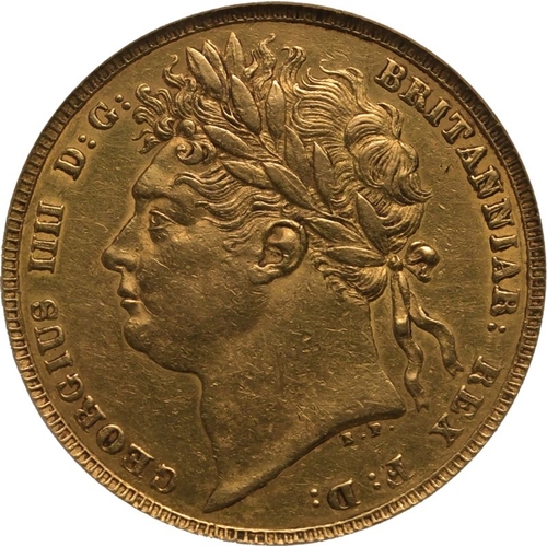 24 - UNITED KINGDOM. George IV, 1820-30. Gold Sovereign, 1822. London. Laureate head left; GEORGIUS IIII ... 