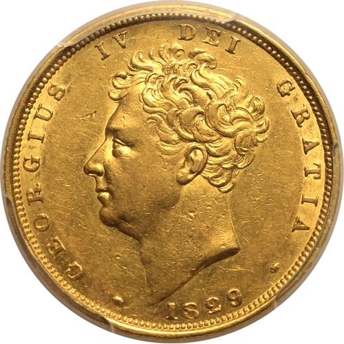 29 - UNITED KINGDOM. George IV, 1820-30. Gold Sovereign, 1829. London. Bare head left; date below; &middo... 