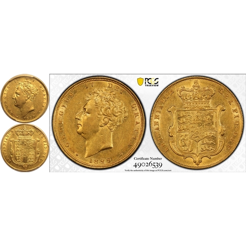 29 - UNITED KINGDOM. George IV, 1820-30. Gold Sovereign, 1829. London. Bare head left; date below; &middo... 