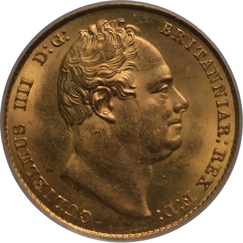 32 - UNITED KINGDOM. William IV, 1830-37. Gold Sovereign, 1832. London. Second bust. Second, bare head of... 