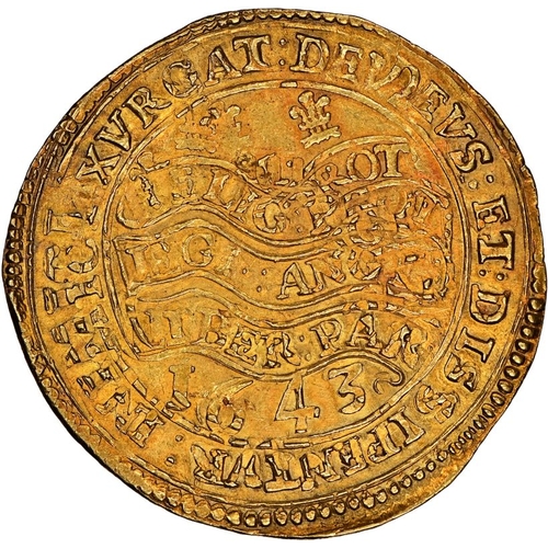 10 - MS 64 | ENGLAND. Charles I, 1625-49. Gold Triple Unite, 1643. Oxford. An exceptionally rare and hist... 