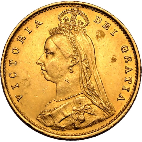 100 - UNITED KINGDOM. Victoria, 1837-1901. Gold Half-Sovereign, 1887. London. Imperfect J DISH L508. The i... 