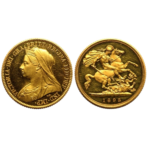 101 - About as struck | UNITED KINGDOM. Victoria, 1837-1901. Gold Half-Sovereign, 1893. London. Proof. Old... 