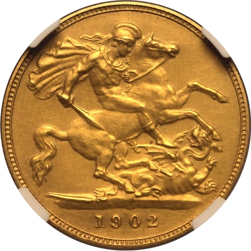 102 - PF 62 MATTE | UNITED KINGDOM. Edward VII, 1901-10. Gold Half-Sovereign, 1902. London. Matte proof. B... 