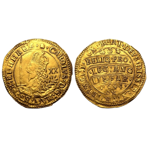 11 - Extremely fine | ENGLAND. Charles I, 1625-49. Gold Unite, 1644. Oxford. Crowned and armoured bust le... 