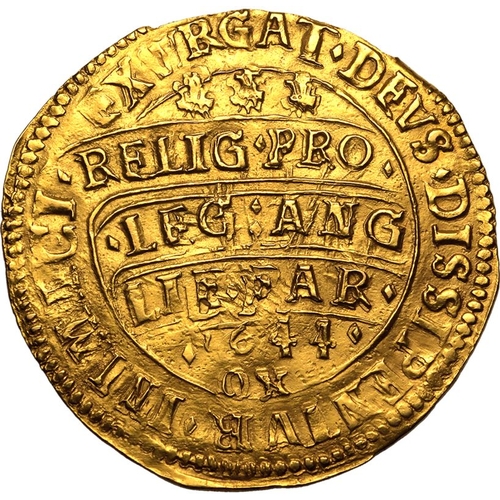 11 - Extremely fine | ENGLAND. Charles I, 1625-49. Gold Unite, 1644. Oxford. Crowned and armoured bust le... 