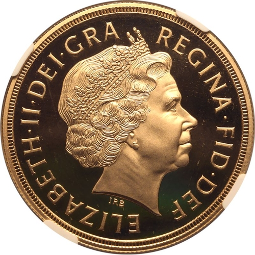 111 - PF 70 ULTRA CAMEO | UNITED KINGDOM. Elizabeth II, 1952-2022. Gold 5 Pounds (5 Sovereigns), 2009. Roy... 