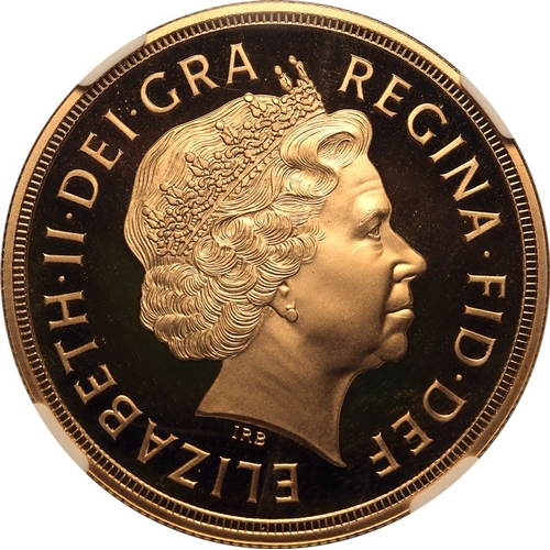 113 - PF 70 ULTRA CAMEO | UNITED KINGDOM. Elizabeth II, 1952-2022. Gold 5 Pounds (5 Sovereigns), 2012. Roy... 