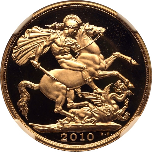 117 - PF 70 ULTRA CAMEO | UNITED KINGDOM. Elizabeth II, 1952-2022. Gold 2 Pounds (Double Sovereign), 2010.... 