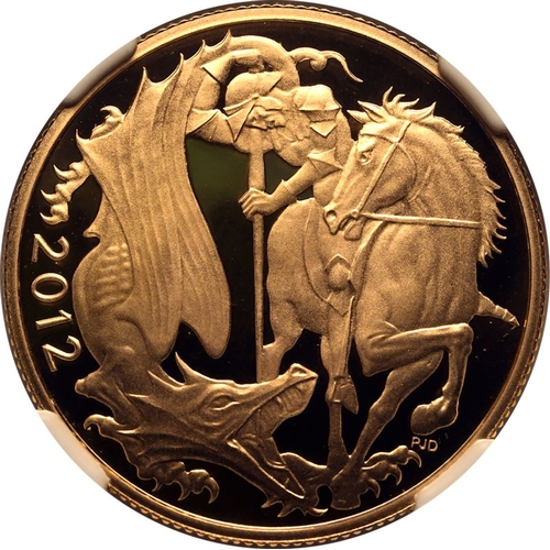 118 - PF 70 ULTRA CAMEO | UNITED KINGDOM. Elizabeth II, 1952-2022. Gold 2 Pounds (Double Sovereign), 2012.... 