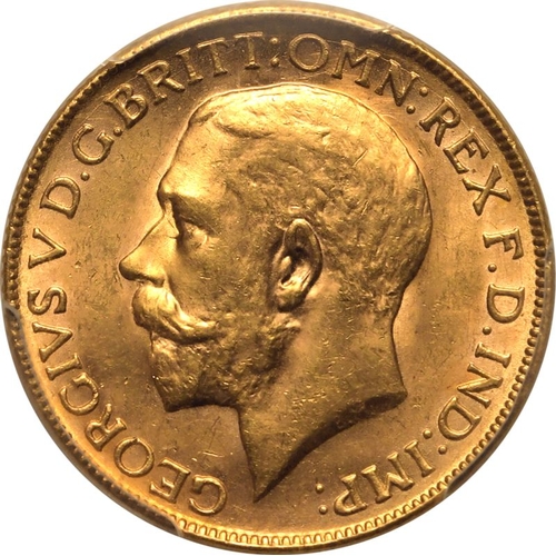 154 - MS62  | AUSTRALIA. George V, 1910-36. Gold Sovereign, 1926 P. Perth. Bare head left, B.M. on truncat... 