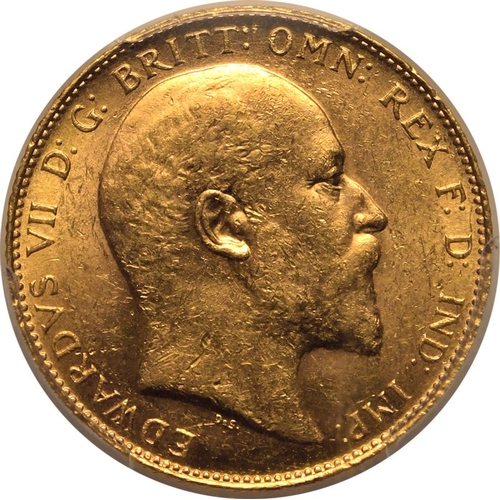 156 - MS62  | CANADA. Edward VII, 1901-10. Gold Sovereign, 1909 C. Ottawa. Bare head right; De S. below; E... 