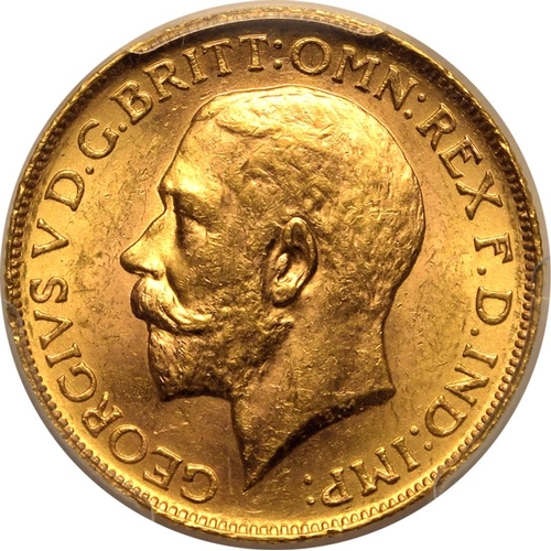 161 - MS63  | CANADA. George V, 1910-36. Gold Sovereign, 1914 C. Ottawa. Bare head left, with B.M. on trun... 