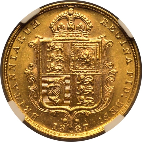 166 - MS 61 | AUSTRALIA. Victoria, 1837-1901. Gold Half-Sovereign, 1887 M. Melbourne. DISH.M501. Jubilee b... 