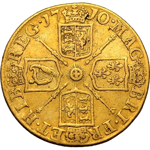 17 - About fine | GREAT BRITAIN. Anne, 1702-14. Gold Guinea, 1710. London. Third draped bust of Queen Ann... 