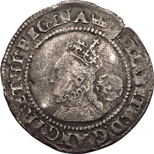 179 - Good Fine, flan crack | ENGLAND. Elizabeth I, 1558-1603. Silver Sixpence, 1567. mm. Coronet 74. Crow... 