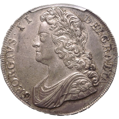 185 - AU58  | GREAT BRITAIN. George II, 1727-60. Silver Crown, 1741. London. Obv.: Legend reads GEORGIVS&m... 