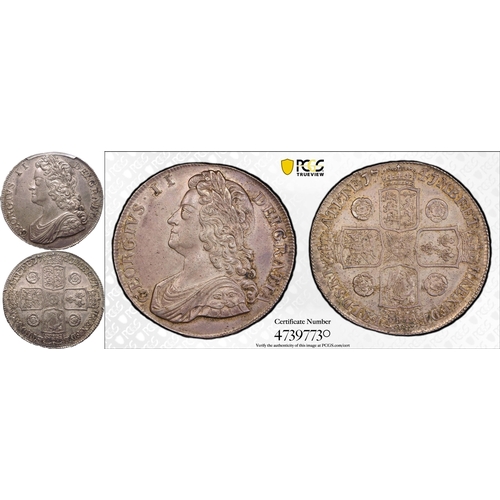 185 - AU58  | GREAT BRITAIN. George II, 1727-60. Silver Crown, 1741. London. Obv.: Legend reads GEORGIVS&m... 