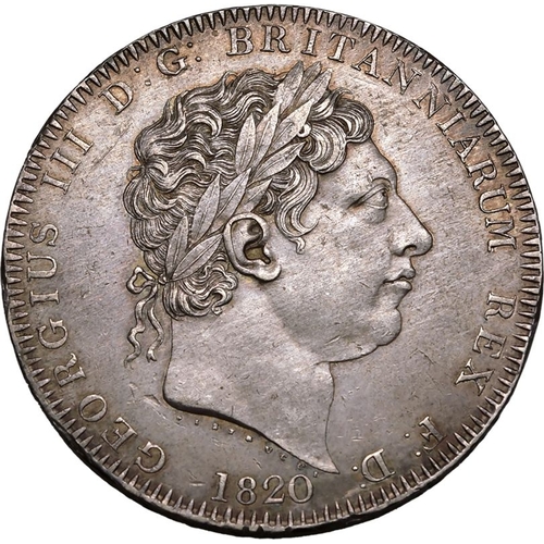 191 - About extremely fine | UNITED KINGDOM. George III, 1760-1820. Silver Crown, 1820. Royal Mint. Laurea... 