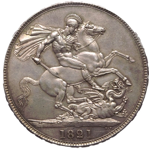 192 - AU58  | UNITED KINGDOM. George IV, 1820-30. Silver Crown, 1821. Royal Mint. One of the most popular ... 