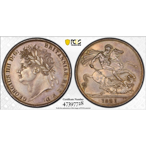 192 - AU58  | UNITED KINGDOM. George IV, 1820-30. Silver Crown, 1821. Royal Mint. One of the most popular ... 