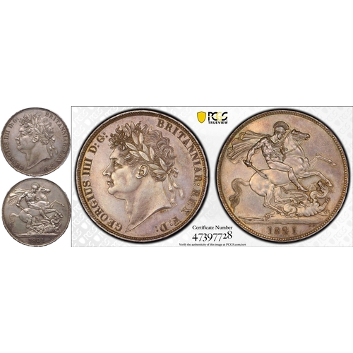 192 - AU58  | UNITED KINGDOM. George IV, 1820-30. Silver Crown, 1821. Royal Mint. One of the most popular ... 