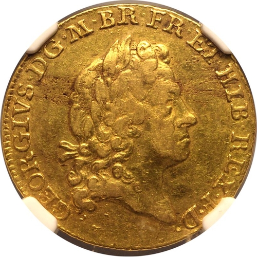 20 - VF 35 | GREAT BRITAIN. George I, 1714-27. Gold Guinea, 1715. London. Second laureate head of George ... 