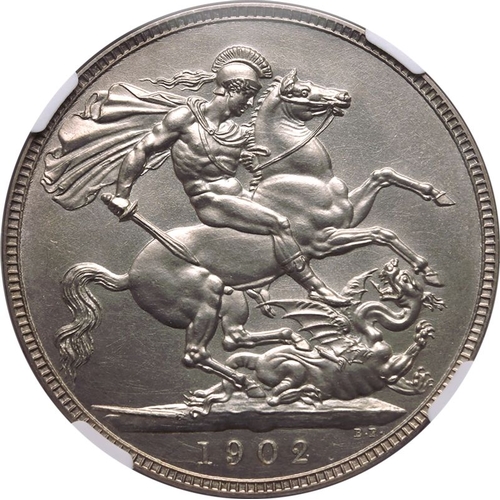 202 - PF 63 MATTE | UNITED KINGDOM. Edward VII, 1901-10. Silver Crown, 1902. Royal Mint. Matte proof. Bare... 