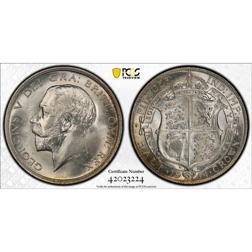 203 - MS64  | UNITED KINGDOM. George V, 1910-36. Silver Halfcrown, 1914. Royal Mint. Bare head of King Geo... 