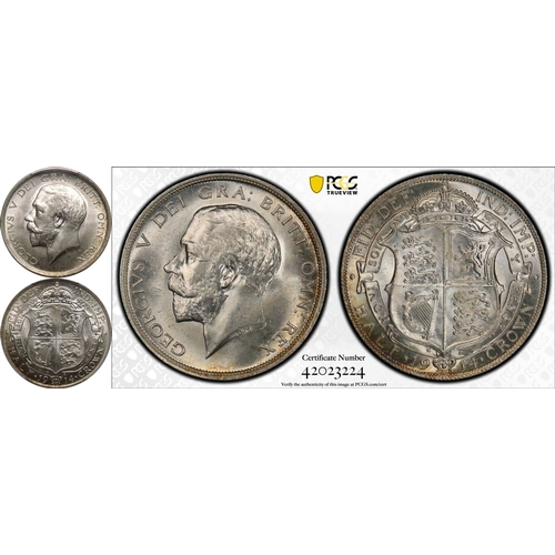 203 - MS64  | UNITED KINGDOM. George V, 1910-36. Silver Halfcrown, 1914. Royal Mint. Bare head of King Geo... 