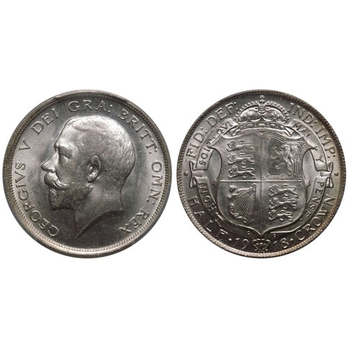 204 - MS64  | UNITED KINGDOM. George V, 1910-36. Silver Halfcrown, 1918. Royal Mint. Bare head of King Geo... 