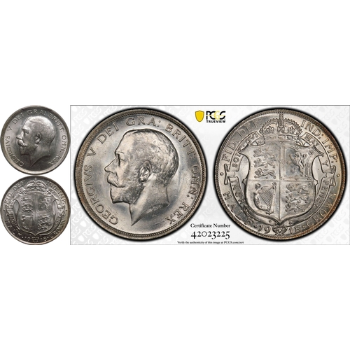 204 - MS64  | UNITED KINGDOM. George V, 1910-36. Silver Halfcrown, 1918. Royal Mint. Bare head of King Geo... 