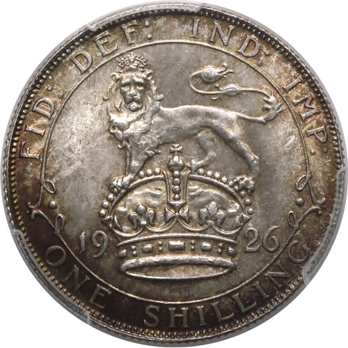 205 - MS65  | UNITED KINGDOM. George V, 1910-36. Silver Shilling, 1926. Royal Mint. Bare head of King Geor... 