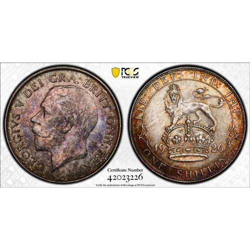 205 - MS65  | UNITED KINGDOM. George V, 1910-36. Silver Shilling, 1926. Royal Mint. Bare head of King Geor... 