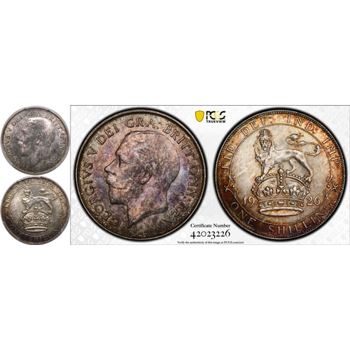 205 - MS65  | UNITED KINGDOM. George V, 1910-36. Silver Shilling, 1926. Royal Mint. Bare head of King Geor... 