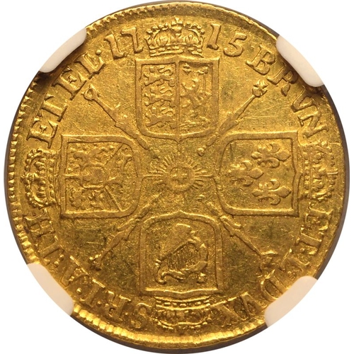 21 - VF 35 | GREAT BRITAIN. George I, 1714-27. Gold Guinea, 1715. London. Third laureate head of George I... 