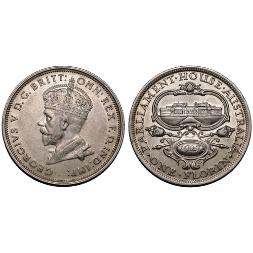 219 - About as struck | AUSTRALIA. George V, 1910-36. Silver Florin, 1927. Melbourne. This coin was struck... 