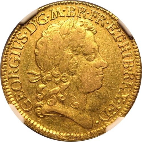 22 - VF 35 | GREAT BRITAIN. George I, 1714-27. Gold Guinea, 1719. London. Fourth laureate head of George ... 