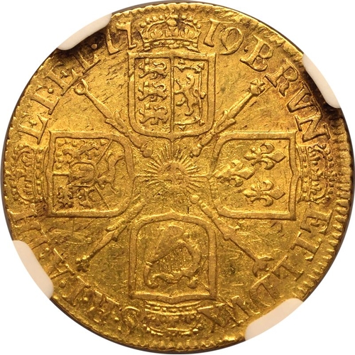 22 - VF 35 | GREAT BRITAIN. George I, 1714-27. Gold Guinea, 1719. London. Fourth laureate head of George ... 