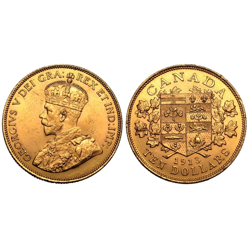 220 - About as struck, minor surface scratches and edge knocks | CANADA. George V, 1910-36. Gold 10 Dollar... 