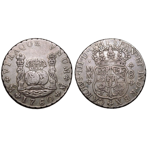 225 - About Good Very Fine | MEXICO. SPANISH EMPIRE. Charles III, 1759-88. Silver 8 Reales, 1760. Mexico C... 