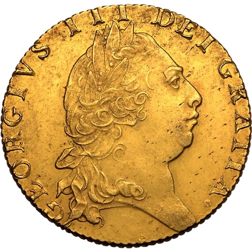 27 - About extremely fine | GREAT BRITAIN. George III, 1760-1820. Gold Guinea, 1793. London. Fifth laurea... 