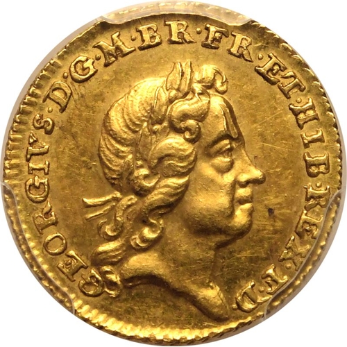 30 - MS62  | GREAT BRITAIN. George I, 1714-27. Gold 1/4 Guinea, 1718. London. Laureate bust of George I f... 