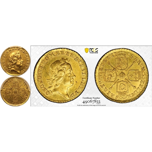 30 - MS62  | GREAT BRITAIN. George I, 1714-27. Gold 1/4 Guinea, 1718. London. Laureate bust of George I f... 