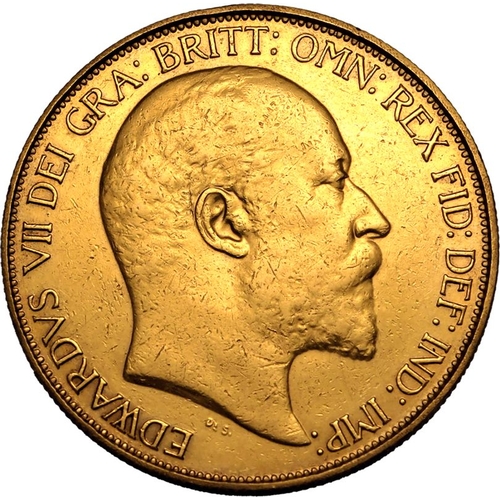 34 - Cleaned | UNITED KINGDOM. Edward VII, 1901-10. Gold 5 Pounds (5 Sovereigns), 1902. London Mint. Bare... 