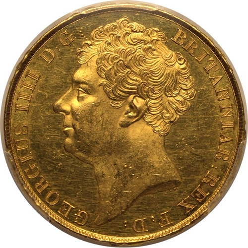 38 - MS62  | UNITED KINGDOM. George IV, 1820-30. Gold 2 Pounds (Double Sovereign), 1823. Royal Mint. Bare... 