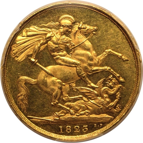 38 - MS62  | UNITED KINGDOM. George IV, 1820-30. Gold 2 Pounds (Double Sovereign), 1823. Royal Mint. Bare... 