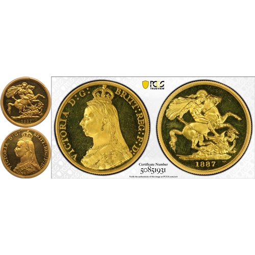 40 - PR64 DCAM | UNITED KINGDOM. Victoria, 1837-1901. Gold 2 Pounds (Double Sovereign), 1887. Royal Mint ... 