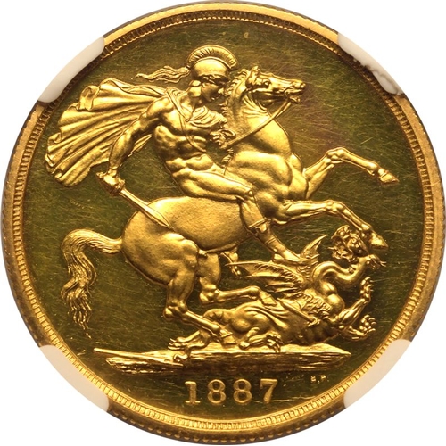 41 - PF 62 CAMEO | UNITED KINGDOM. Victoria, 1837-1901. Gold 2 Pounds (Double Sovereign), 1887. Royal Min... 